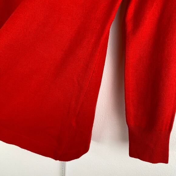French Connection Cowl Sweater Size Large Red Long Sleeve Tunic Turtleneck - Picture 9 of 13